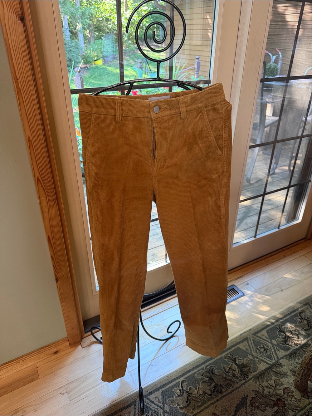 Everlane Corduroy Extra High Waist Nipping Straight Leg Golden Brown Sz 6 Pants